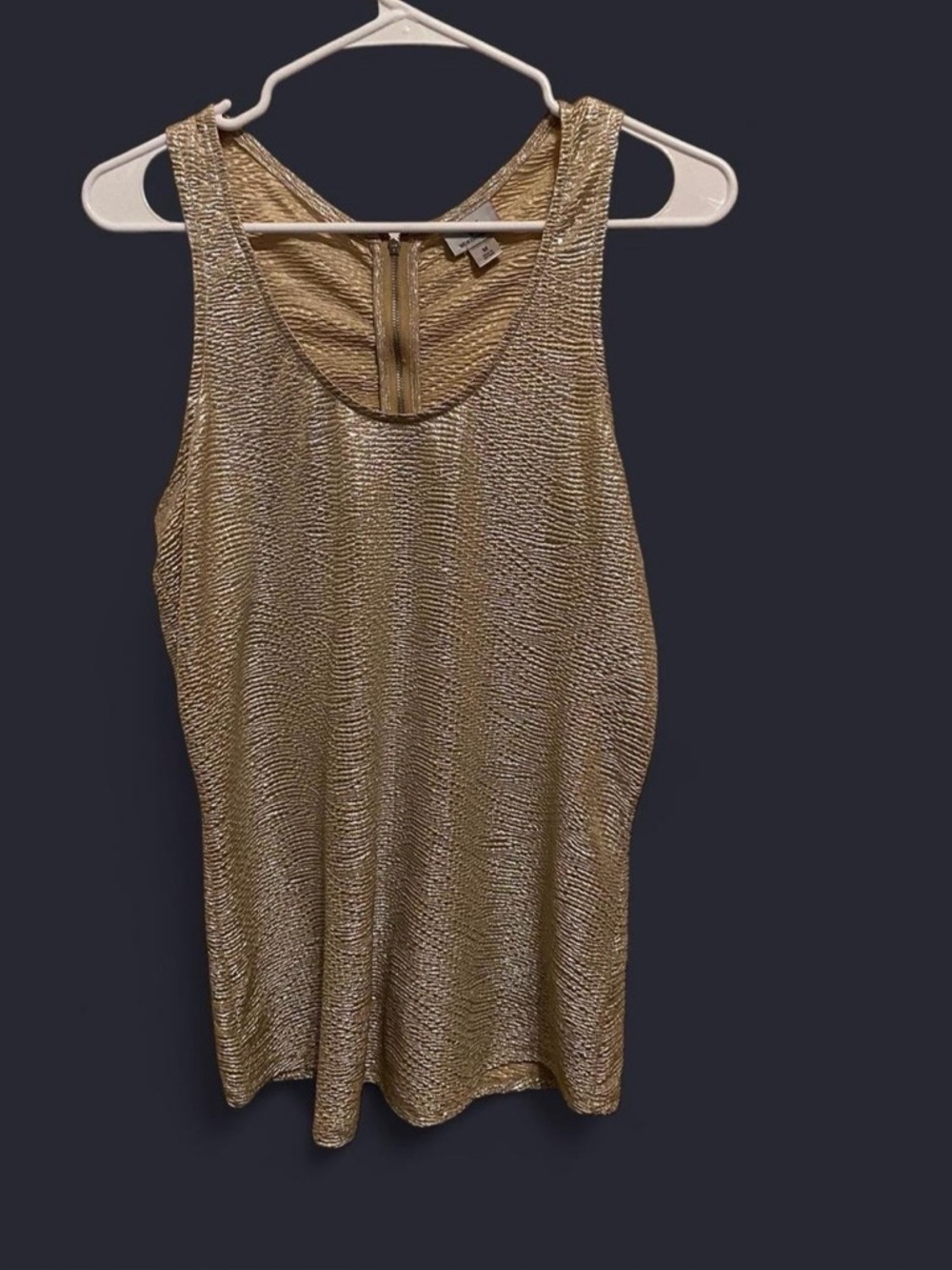 Worthington Gold Metallic Scoop Neck Tank
